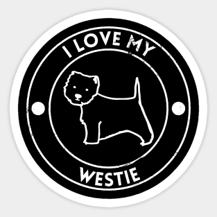 I Love My Westie For Dog Lovers Sticker